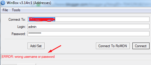Τι πρέπει να κάνετε όταν ο δρομολογητής Mikrotik εμφανίζει λάθος όνομα χρήστη ή κωδικό πρόσβασης