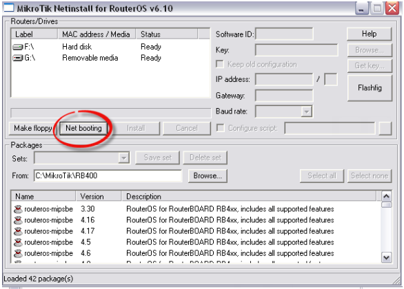 Οδηγός χρήσης netinstall