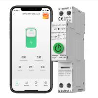 BMAC WiFi Ασφαλειοδιακόπτης 1P 50A  με Ένδειξη Κατανάλωσης Ρεύματος και θερμοκρασίας-- SW50P1v1
