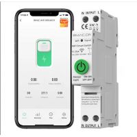 BMAC WiFi Ασφαλειοδιακόπτης 1P 25A με Ένδειξη Κατανάλωσης Ρεύματος και θερμοκρασίας- SW25P1v2