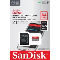 Sandisk Ultra microSDXC 64GB + SD Adapter 140MB/s A1 Class 10 UHS-I