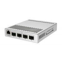 MikroTik CRS305-1G-4S+IN, 800MHz, 512MB, 4xSFP+, 1xGigabit, PoE in, 2x DC jack for redundancy, L5