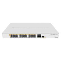 MikroTik CRS328-24P-4S+RM, Dual Core 800MHz, 512MB, 24xGigabit, 4xSFP+, 24x PoE+ 802.3at/af and 24V Passive PoE, L5