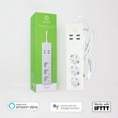 WOOX Smart Home Σετ Συστήματος Αυτοματισμού με Wi-Fi IP Κάμερα, Πρίζα, Πολύπριζο και Λάμπα- R4445