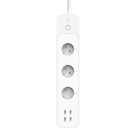 WOOX Smart WiFi Πολύπριζο με Ένδειξη Κατανάλωσης Ρεύματος και 4 θύρες USB- R5104