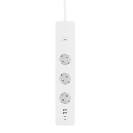 Woox Smart WiFi Πολύπριζο 3 Θέσεων με Διακόπτη, Ένδειξη Κατανάλωσης και 4 Θύρες USB Τύπου A και C- R6132