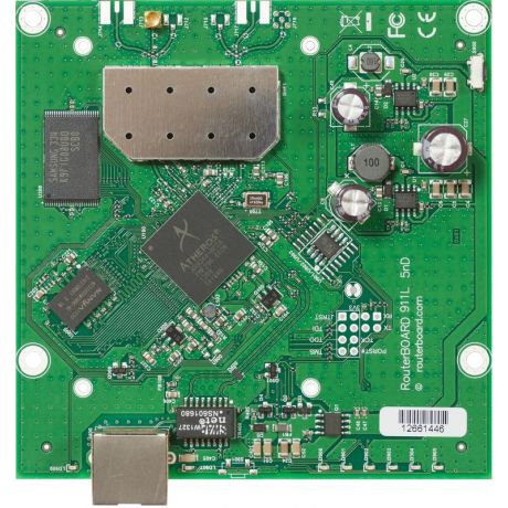 MikroTik Routerboard 911 Lite5, 600Mhz CPU, 64MB RAM, 1xEthernet, onboard 5Ghz single chain wireless, RouterOS L3