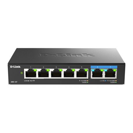 D-LINK DMS-107 7-Port Multi-Gigabit Unmanaged Switch with 2x2.5G