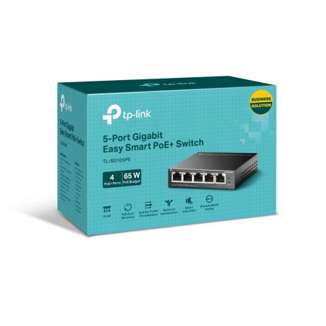 TP-LINK SWITCH SG-TL105PE 5xGBIT POE+ MANAGED