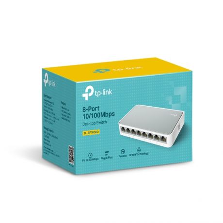 TP-LINK Switch TL-SF1008D, 8 port, 10/100 Mbps