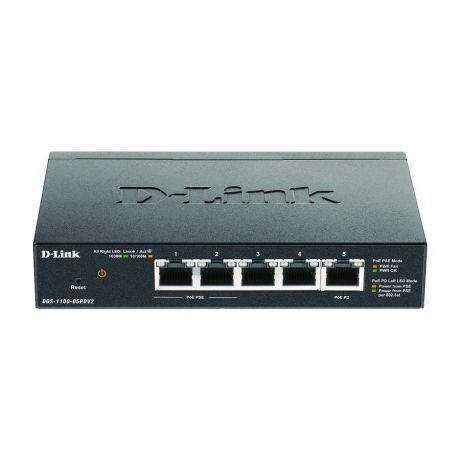 D-LINK DGS-1100-05PDV2 SMART 5 PORT , 2 x POE PORTS