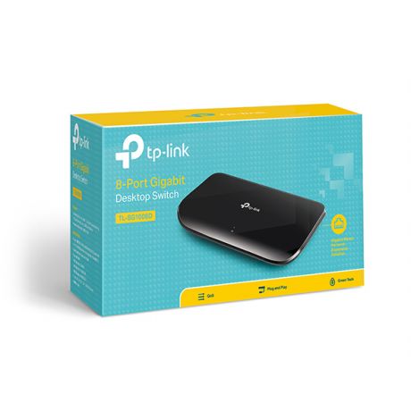 TP-LINK Switch TL-SG1008D, 8 port, 10/100/1000 Mbps