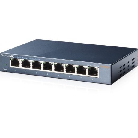 TP-LINK Switch TL-SG108, 8 port, 10/100/1000 Mbps, Steel Case