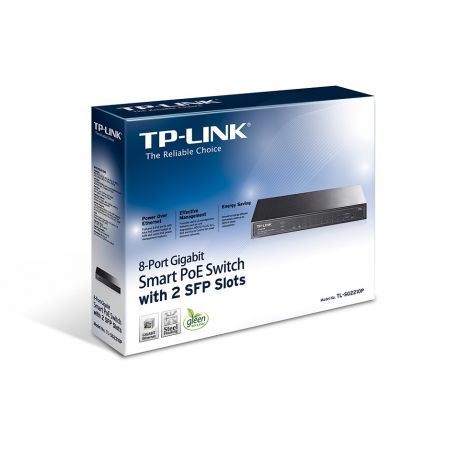 TP-LINK Switch TL-SG2210P, 8-Port Gigabit Smart PoE Switch with 2 SFP Slots