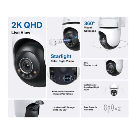 TP-LINK Tapo C520WS Wi-Fi Camera Outdoor Pan/Tilt