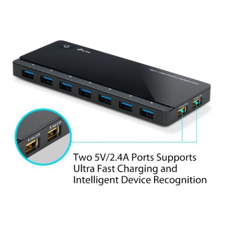 TP-LINK UH720 USB 3.0 7-PORT HUB, 2 CHARGING PORTS