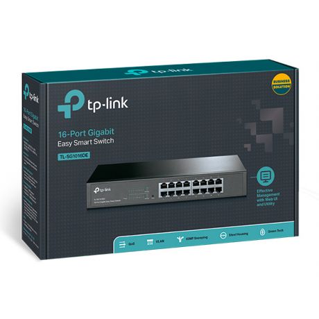 TP-LINK Easy Smart Switch TL-SG1016DE, 16 port, 10/100/1000 Mbps