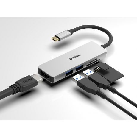 D-LINK DUB-M530 5-IN-1 USB-C HUB HDMI & SD/MSD