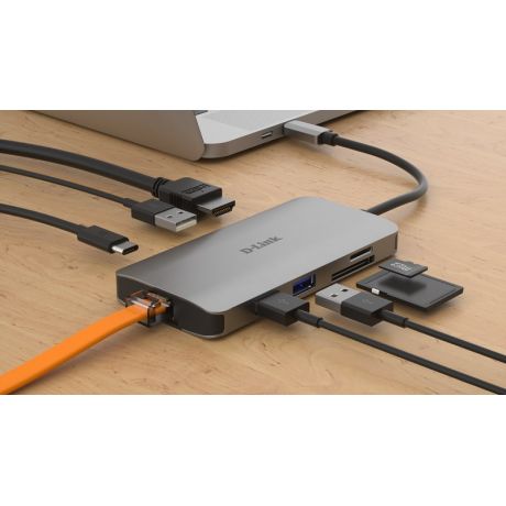 D-LINK DUB-M810 8-IN-1 USB-C HUB HDMI,RJ45,CARD,PD