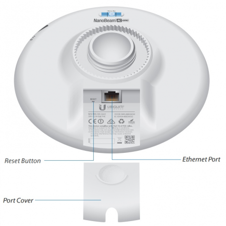 Ubiquiti NanoBeam 5AC Gen2 NBE-5AC-GEN2, 19dBi, 720MHz, 128MB, 25dBm, 1xGigabit, 450+Mbps, 15+ km