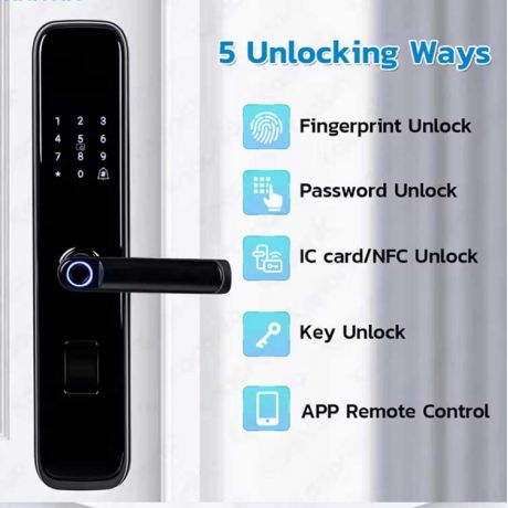 BMC Smart WiFi Κλειδαριά με κωδικό, αποτύπωμα, μπρελόκ και εφαρμογή ιδανικό για Airbnb - BS92L