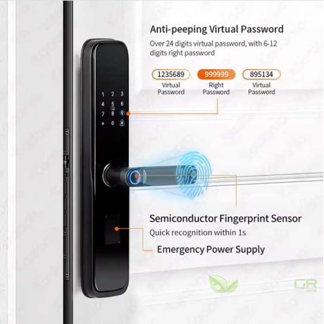 BMC Smart WiFi Κλειδαριά με κωδικό, αποτύπωμα, μπρελόκ και εφαρμογή ιδανικό για Airbnb - BS92L