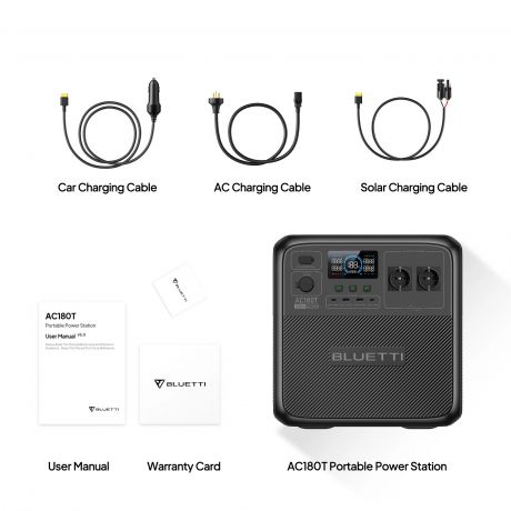BLUETTI Power Station AC180T with Swappable Battery, 1800W AC Outlet 1433Wh