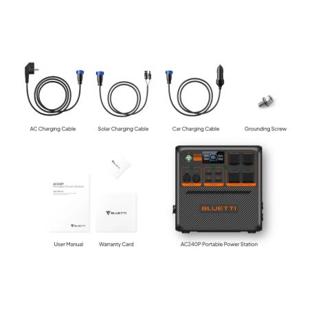 BLUETTI Premium AC240P Portable Power Station Expandable IP65, 2400W AC Outlet 1843Wh