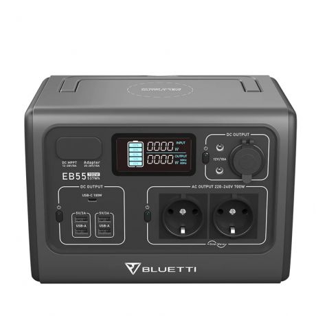BLUETTI Power Station EB55, 700W AC Outlet 537Wh