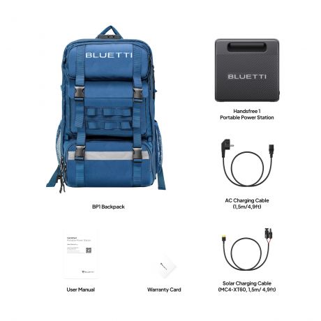 BLUETTI Handsfree 1 Portable Backpack Power Station, 300W AC Outlet 268.8Wh