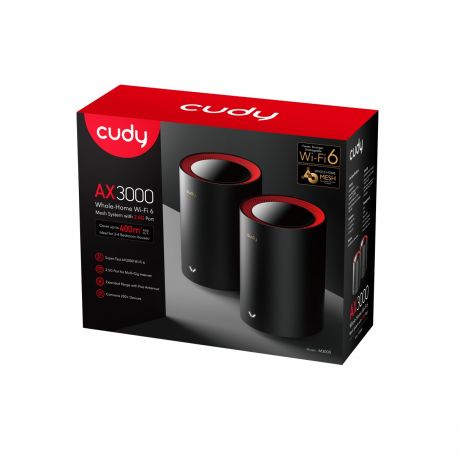 CUDY Wi-Fi 6 Mesh System M3000 AX3000 2.5G 2-Pack