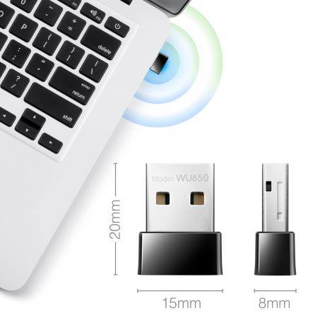 CUDY Wi-Fi USB Adapter WU650  AC650