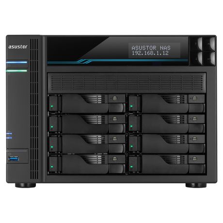 ASUSTOR NAS LOCKERSTOR 8 AS6508T  8-BAY 3,5&apos;&apos;/2x M.2 NVMe slots/Intel ATOM Quad-Core/8GB DDR4/2x10GbE/2x2.5GbE Port