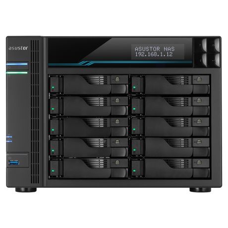 ASUSTOR NAS LOCKERSTOR 10 AS6510T 10-BAY 3,5&apos;&apos;/2x M.2 NVMe slots/Intel ATOM Quad-Core/8GB DDR4/2x10GbE/2x2.5GbE Port
