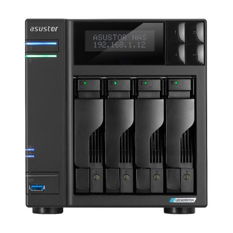 ASUSTOR NAS LOCKERSTOR 4 Gen2 AS6704T 4-BAY 3,5&apos;&apos;/4x M.2 NVMe slots/Intel Celeron Quad-Core/4GB DDR4/2x2.5GbE Port
