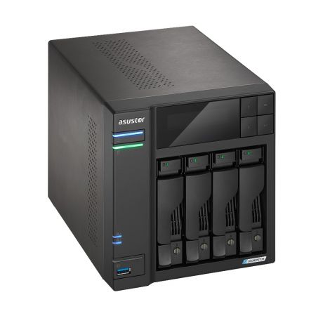 ASUSTOR NAS LOCKERSTOR 4 Gen2 AS6704T 4-BAY 3,5&apos;&apos;/4x M.2 NVMe slots/Intel Celeron Quad-Core/4GB DDR4/2x2.5GbE Port