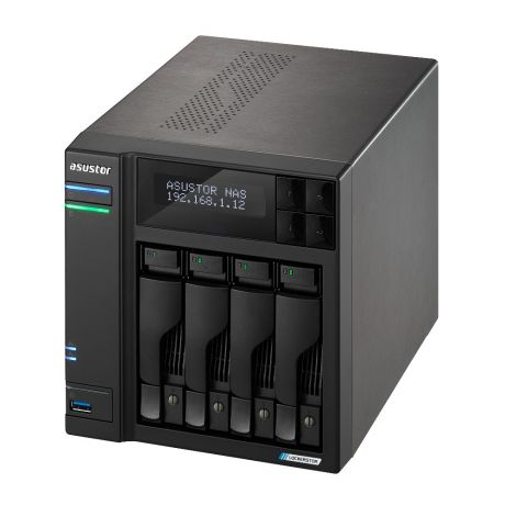 ASUSTOR NAS LOCKERSTOR 4 Gen2 AS6704T 4-BAY 3,5&apos;&apos;/4x M.2 NVMe slots/Intel Celeron Quad-Core/4GB DDR4/2x2.5GbE Port