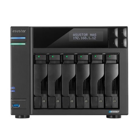 ASUSTOR NAS LOCKERSTOR 6 Gen2 AS6706T 6-BAY 3,5&apos;&apos;/4x M.2 NVMe slots/Intel Celeron Quad-Core/8GB DDR4/2x2.5GbE Port