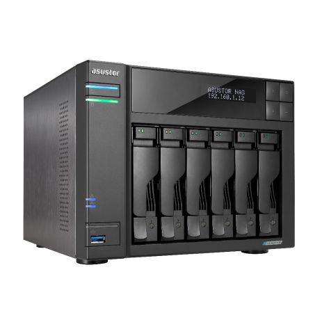 ASUSTOR NAS LOCKERSTOR 6 Gen2 AS6706T 6-BAY 3,5&apos;&apos;/4x M.2 NVMe slots/Intel Celeron Quad-Core/8GB DDR4/2x2.5GbE Port