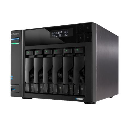ASUSTOR NAS LOCKERSTOR 6 Gen2 AS6706T 6-BAY 3,5&apos;&apos;/4x M.2 NVMe slots/Intel Celeron Quad-Core/8GB DDR4/2x2.5GbE Port