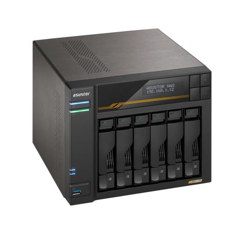 ASUSTOR NAS LOCKERSTOR 6 Gen3 AS6806T 6-BAY 3,5&apos;&apos;/4x M.2 NVMe slots/AMD Ryzen Quad-Core/16GB DDR5/2x 10 GbE, 2x5GbE Port