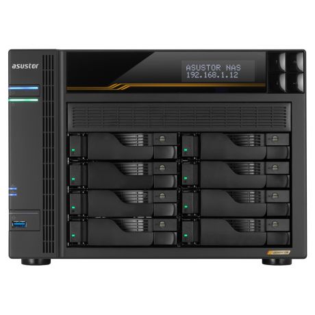 ASUSTOR NAS LOCKERSTOR 8 Gen3 AS6808T 8-BAY 3,5&apos;&apos;/4x M.2 NVMe slots/AMD Ryzen Quad-Core/16GB DDR5/2x 10 GbE, 2x5GbE Port
