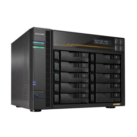 ASUSTOR NAS LOCKERSTOR 10 Gen3 AS6810T 10-BAY 3,5&apos;&apos;/4x M.2 NVMe slots/AMD Ryzen Quad-Core/16GB DDR5/2x 10 GbE, 2x5GbE Port