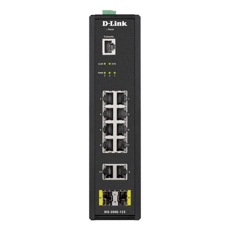D-LINK DIS-200G-12S INDUSTRIAL SWITCH 10 X 100/1000, 2xSFP