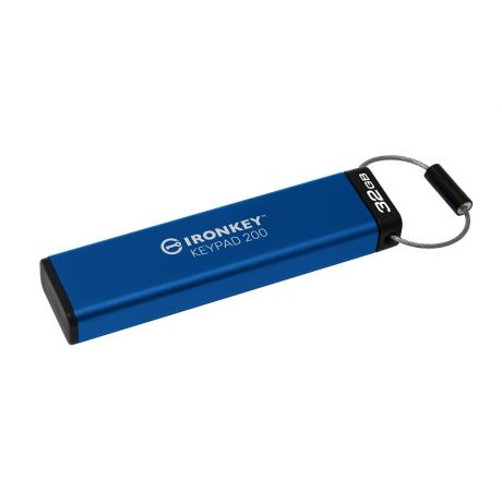 KINGSTON USB Stick IronKey Keypad 200 encrypted IKKP200/32GB, USB 3.2 Type A,Blue