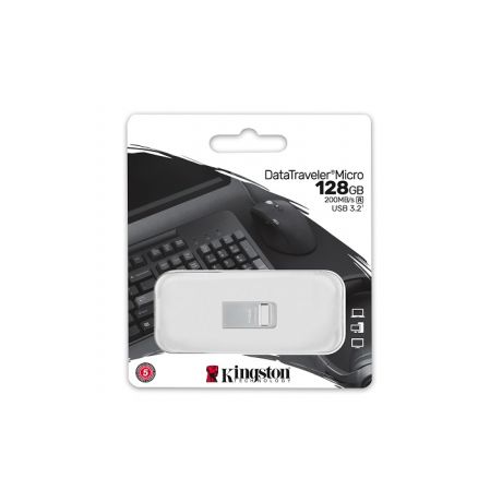 KINGSTON USB Stick Data Traveler Micro DTMC3G2/128GB, USB 3.2 Silver
