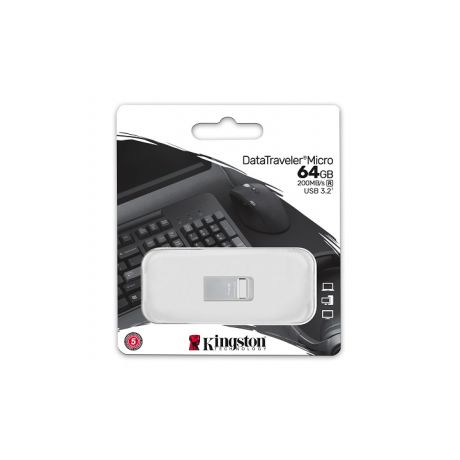 KINGSTON USB Stick Data Traveler Micro DTMC3G2/64GB, USB 3.2 Silver