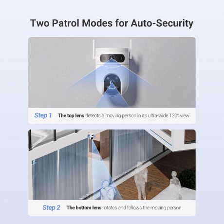 EZVIZ Wi-Fi Camera H9c 2K Dual Lens Pan Tilt Outdoor
