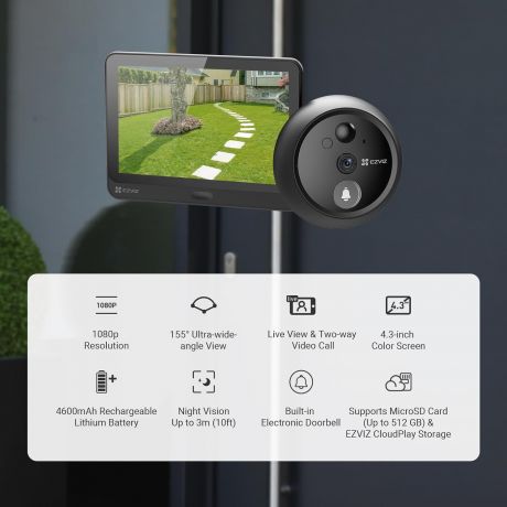EZVIZ Doorbell HP4 Peephole, FHD