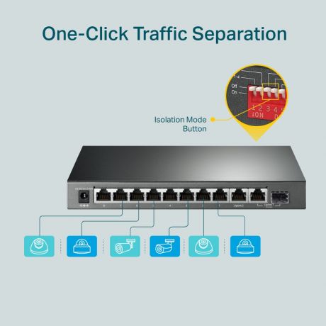 TP-LINK Switch TL-SG1210MP 10-Port Gigabit Desktop Switch with 8-Port PoE+
